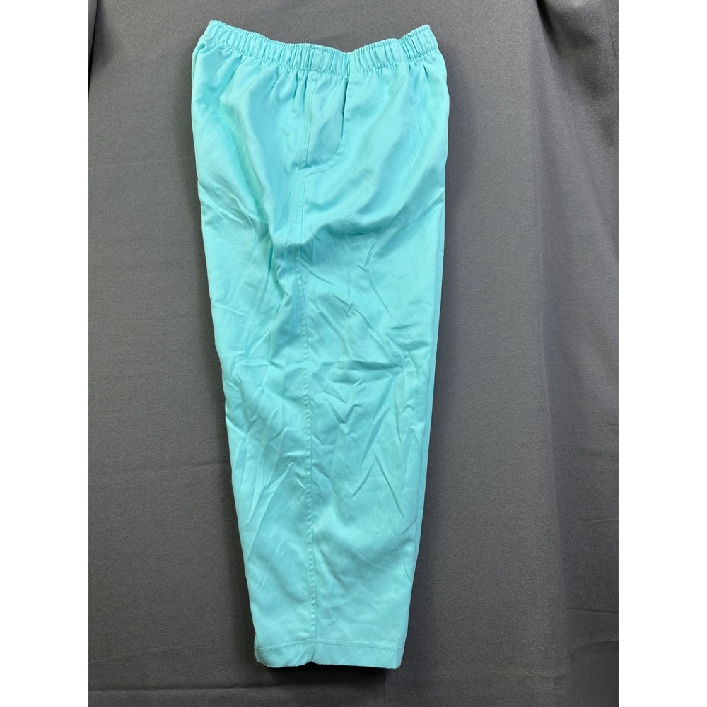 Cathy Daniels Womens Aqua Turquoise Elastic Waist Cropped Pants Size M‎ Relaxed